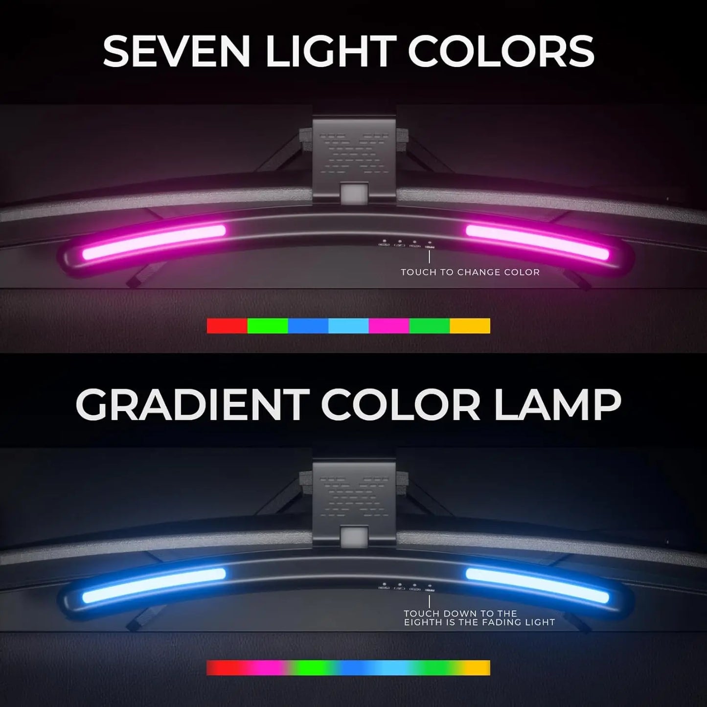 RGB Monitor Light Bar — USB-C Screen Light for Curved & Flat Monitors