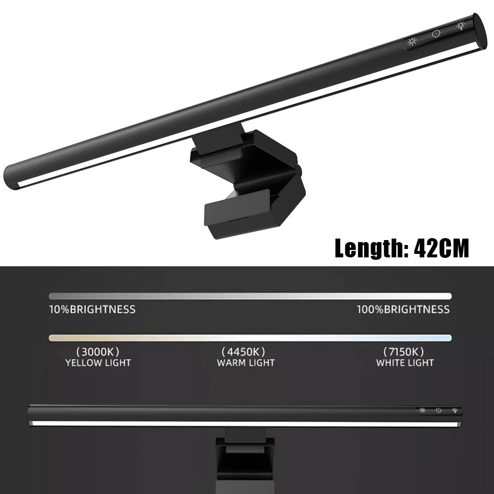 RGB Monitor Light Bar — USB-C Screen Light for Curved & Flat Monitors