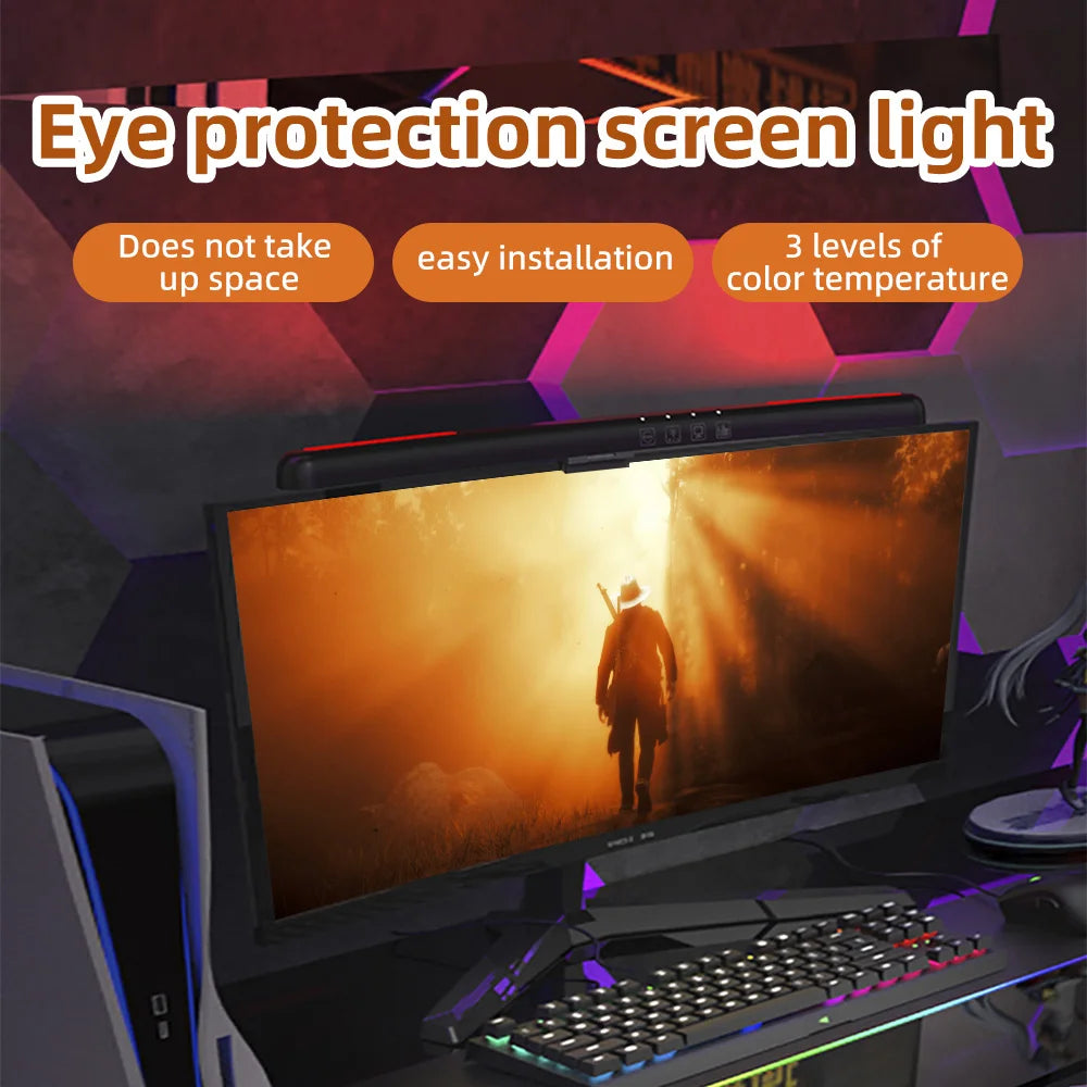RGB Monitor Light Bar — USB-C Screen Light for Curved & Flat Monitors